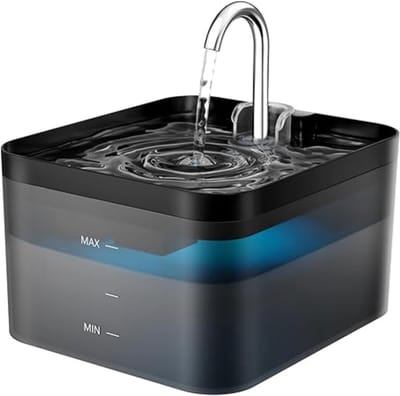TIM® Drinkfontein Kat - Drinkfontein Kat Happy Things - Drinkfontein Kat Draadloos - Drinkfontein Kat Keramiek - Drinkfontein Kat Zonder Filter - Zwart - 17cm x 11cm x 19cm