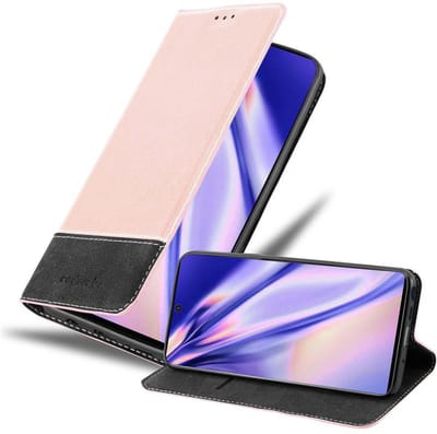 Cadorabo Hoesje geschikt voor Samsung Galaxy NOTE 10 in ROSE GOUD ZWART - Beschermhoes met magnetische sluiting, standfunctie en kaartvakje Book Case Cover Etui