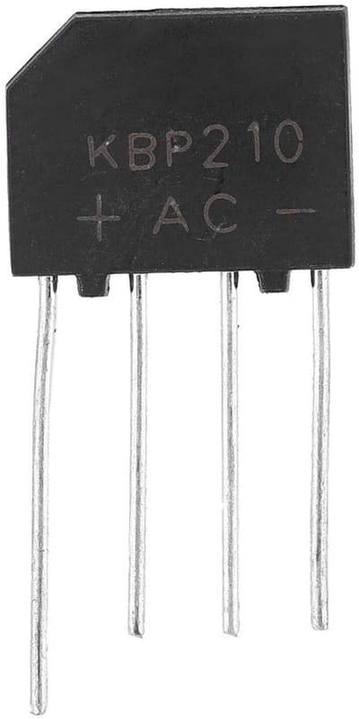 Gelijkrichterbrug - Elektronische Diodes - Circuit Component - 1000V 2A - 3x1.5x0.5cm