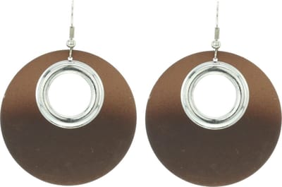Behave - Oorhanger Dames - Rond - Mat Bruin - Diameter 4.5 cm