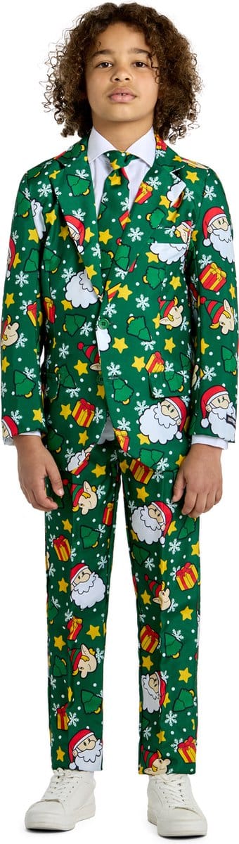 Suitmeister Santa Elves Green - Kids Pak - Kerst Outfit - Groen - 4-6 jaar - Maat S
