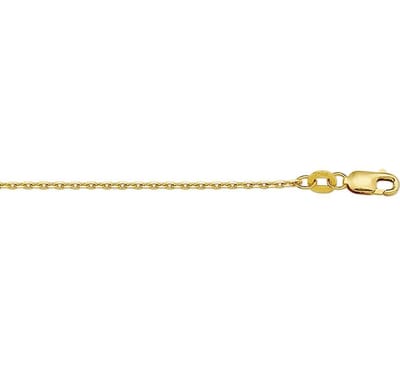 YO&NO - Ketting - Goud - Anker gediamanteerd -  1,3 mm -  41 - 43 - 45 cm - 585 goud