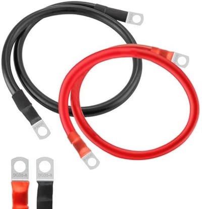 Accukabel 35 mm² 50 cm met M8 Ringklemmen voor Auto's en Motorfietsen