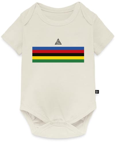 Fiets Kleurstrepen Race | Wereldkampion Baby Rompertje Met Korte Mouwen
