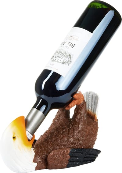 BRUBAKER Wijnfleshouder Dorstige Adelaar - Fleshouder Dronken Dieren - Flesstandaard Grappig - Vogel Deco Figurine Handgeschilderd Bar Wijn accessoires - Grappige Decoratie Wijn geschenk - Wijnrek