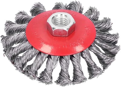Dailygoods - Dailygoody - Knotted Twist Steel Brush Wheel - RVS Roest en Verf Verwijder Tool - 4 inch - 12500RPM - Effectieve reiniging - Geschikt voor metaalbewer..