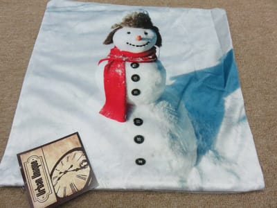 Sneeuwpop kussenhoes 43x43 cm