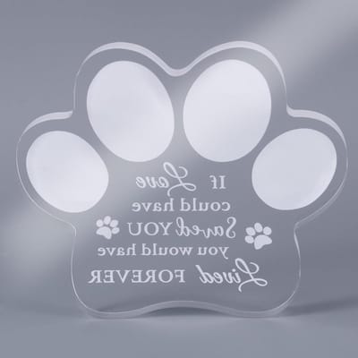 Allecto Plus - Kristallen Herdenkingsornament 11 x 95 cm voor Huisdier - Geschenken bij Verlies van Hond of Kat - Sympathie Cadeau - Aandenken Kitten - Hond Kat Kristal Ornament (Klauw)