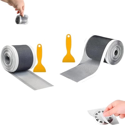 Set van 2 Zelfklevende Afvoerzeefjes (7 cm + 10 cm) met 2 Spatels voor Douche, Badkuip en Keuken, Anti-verstoppingsnet en Plakfolie voor Eenvoudige Installatie