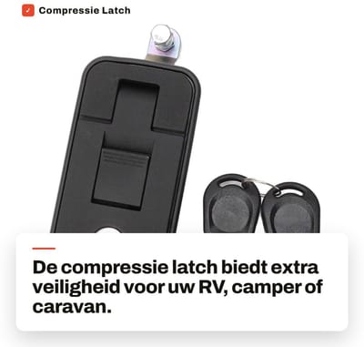 Dailygoods- Compressie Latch Verstelbare Hendel - Vergrendeling met Sleutel - Geschikt voor RV's/Campers/Caravans - Versterkte Stalen Plaat - Eenvoudige Installatie - Gemoedsrust voor Bezittingen