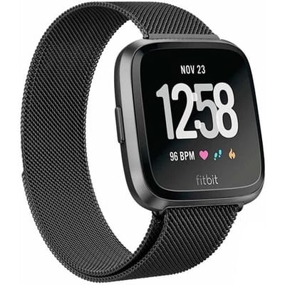 Fitbit Versa Milanese band (zwart) - Afmetingen: Maat S