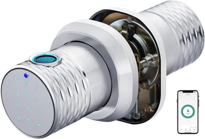 Slimme Deurknop - Sleutelloos Slot - Toegang Beveiligen - Omgekeerde Vergrendeling - 4-1 Inch - Zilver