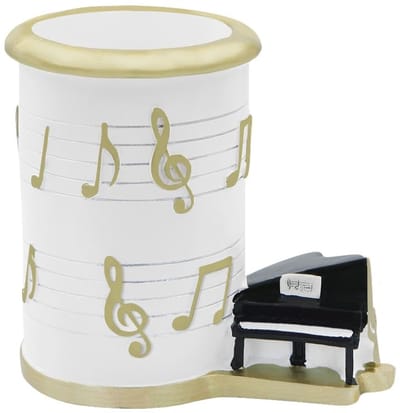 Cosensi - Resin Music Piano Pen Holder - Muzieknoten - Elegant ontwerp - Wit - Penhouder - Perfect voor kantoor en school - Geschikt voor kinderen ...