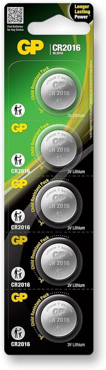 5X LITHIUM knoopcellen CR2016 3V