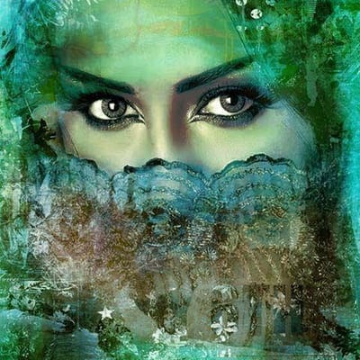 Safaary - Arabisch schilderij Beautiful Lina Turquoise