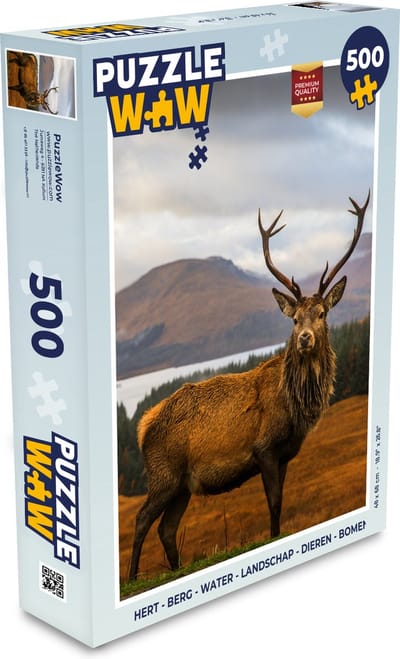 Puzzel Hert - Berg - Water - Landschap - Dieren - Bomen - Legpuzzel - Puzzel 500 stukjes
