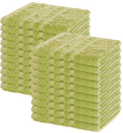 Lavea® Set van 20 gastendoekjes 30x30 cm – 100% katoen – Zacht en absorberend – Ideaál als washandje, gastendoekje of handdoek voor dagelijks gebruik – Lindegroen