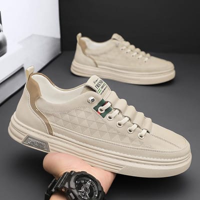 Herenschoenen Nieuwe Zomer Ademend Sport Klein Wit Bord Schoenen Heren Witte Schoenen Casual Witte Leren Schoenen Veelzijdige Trendy Schoenen 44