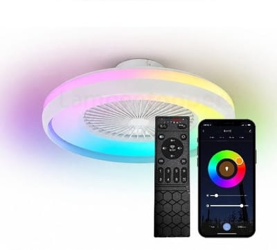 Freelight - Plafondventilator Ventola Tuya Ø 60 cm RGB wit