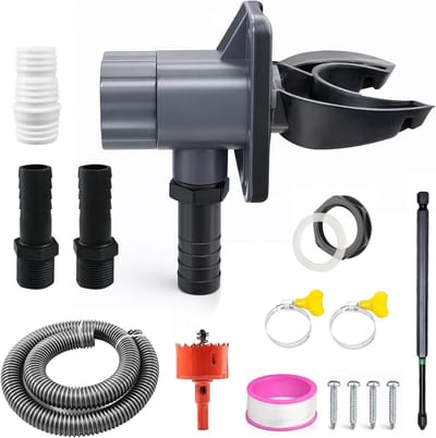 Regenwaterverzamelaar met slang en accessoires voor efficiënte wateropvang en duurzame tuinirrigatie, geschikt voor 80 m² dakoppervlak