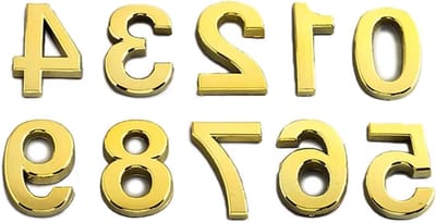Huisnummer Zelfklevend - Adres Sticker - Deur Herkenning - Moderne Elegante Stijl - 120x80 MM - Goud