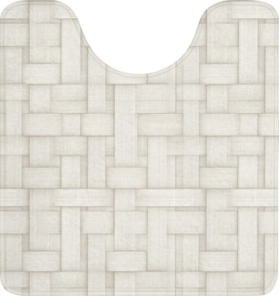 WC mat met uitsparing 55x60 cm - Antislip - Vlechtwerk - Banen - Beige - Toiletmat met uitsnijding - Vloermat - Douchemat - Toilet tapijt - Toiletmatten