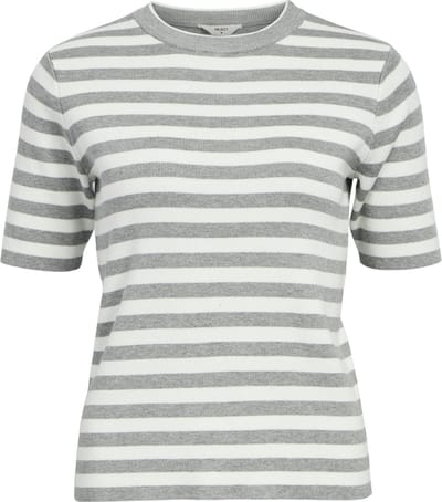 Object Objester S/s New Knit Pullover Tops & T-shirts Dames - Shirt - Lichtgrijs - Maat XS