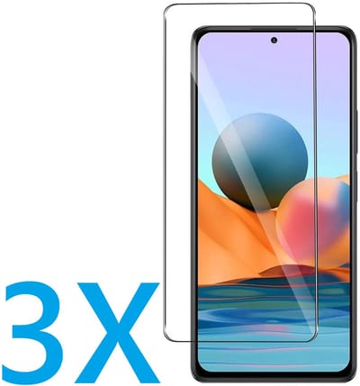 Glasplaatje Geschikt voor: Xiaomi Redmi Note 10 Pro - 3x Screenprotector - screen protector - glas - bescherm - beschermglas