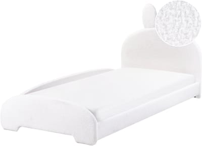 PERROS - Kinderbed - Gebroken wit - 90 x 200 cm - Bouclé