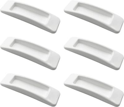 Set van 6 Veiligheidsgrepen voor Schuifdeuren, Eenvoudig te Openen, Zelfklevende Handgrepen voor Keukenladen en Kasten, Kunststof (Wit)