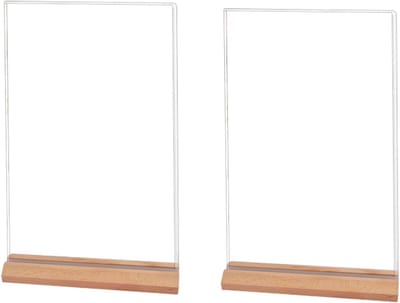 Set van 2 Transparante Acrylaat Plaathouders voor A4 Documenten - Ideaal voor Restaurant, Hotel en Kantoor Gebruik