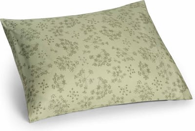 Yumeko kussensloop katoensatijn groene bloemen 50x60 - Biologisch & ecologisch - 1 stuk