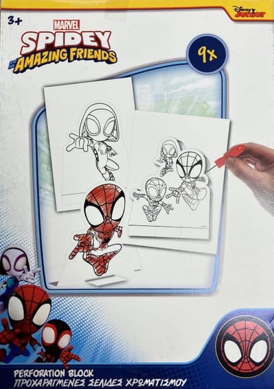 Marvel Spidey Spiderman Prikblok voor kinderen - 9 kleurplaten om te prikken - Inclusief prikmat en prikpen