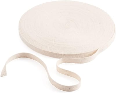 50m 10mm Katoenen Twill Tape - Zachte Bias Tape Ribbon voor DIY Creatieve Projecten, Natuurlijk Kleur Herringbone Webbing