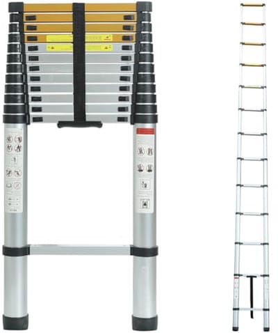 Telescopische Ladder - Opvouwbare Aluminium Ladder - Huis en Tuin - Hoge Belastbaarheid - 5 Meter - Aluminium