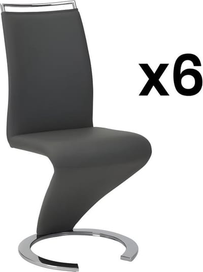 Vente-unique Set van 6 stoelen TWIZY - Kunstleer zwart