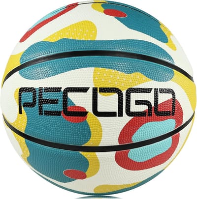 Basketbal Maat 7 - Streetball Bal - Buiten Sporten - Hoogwaardig Rubber - 29.5 inch - Geel Blauw