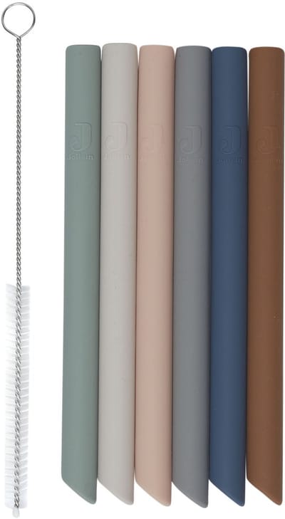 Jollein - Rietjes (Multicolour) - Siliconen - 6 stuks - Siliconen Rietjes Baby - 6-18 maanden