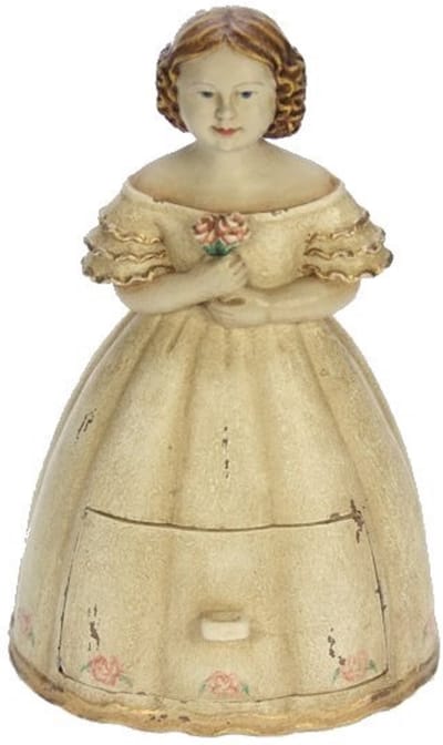 Meisje m/bloemen Ladekastje creme 13,5x11x20cm