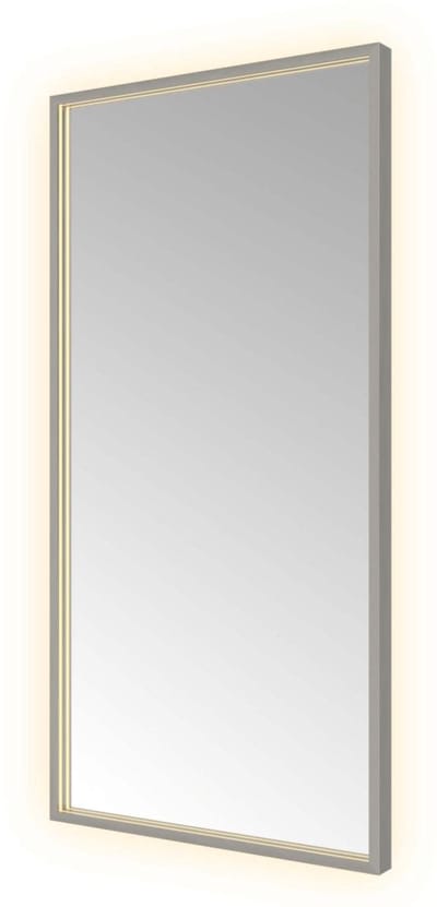 Hotbath &More SQU510 Square spiegel 50x100cm met verlichting, spiegelverwarming, kleurwissel, dimbaar en afstandsbediening geborsteld gunmetal PVD