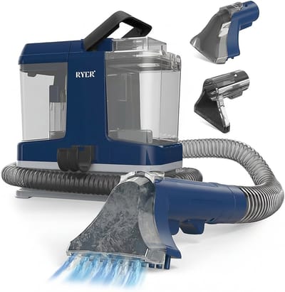 RYER Vlekkenreiniger Compact Blauw - Tapijtreiniger - 2 Opzetstukken - Meubelreiniger - Bank Reiniger Machine - Zetelreiniger