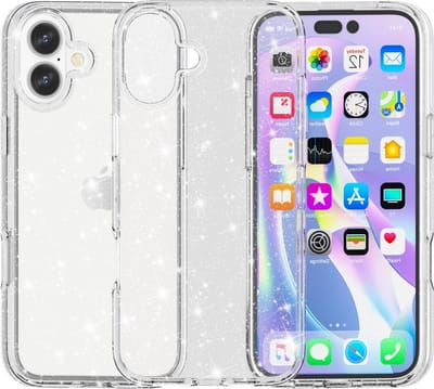 Coverup Hoesje - Geschikt voor iPhone 16 Plus Hoesje - Coverup Glitter TPU Back Cover - Transparant