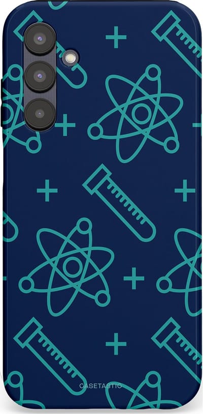 Casetastic hoesje geschikt voor Samsung Galaxy A25 - Dubbellaagse bescherming - Atomen Creaties - Fashion Case - Donkerblauw Turquoise
