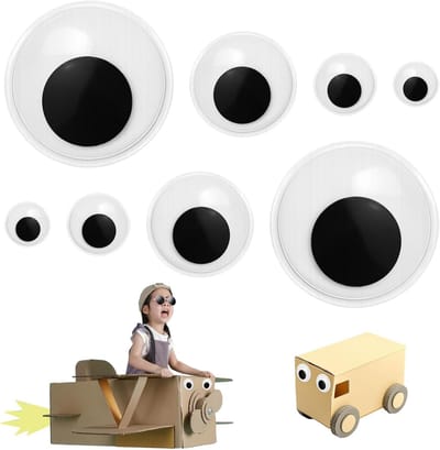 Wiebelogen Zelfklevend - Bewegende Ogen - Knutselprojecten - Zelfklevend Bewegend - 40/50/80/100 mm - Zwart Wit
