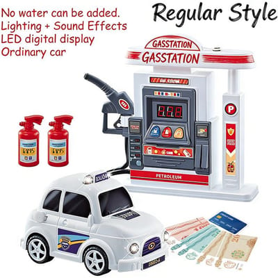 Kinderen Gesimuleerd Tankstation Speelgoed Met Geluid Licht Doe-alsof Speelgoed Brandstofpomp Spuit Auto Bijtanken Speelset Educatief Speelgoed Cadeau Voor Jongen gray