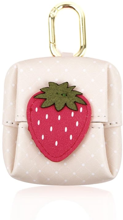 Fruitvormige Portemonnee - Opvouwbare PU-Lederen Mini-Portemonnee voor Vrouwen en Meisjes - Schattige Aardbeienrode Kofferorganizer Met Sleutelhanger en Snap