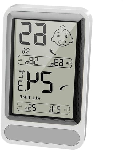 Digitale Vochtigheidssensor - Temperatuurmonitor Hygrometer - Binnenklimaat Monitoren - Automatische Achtergrondverlichting - 10 x 6 x 2 cm - Meerkleurig