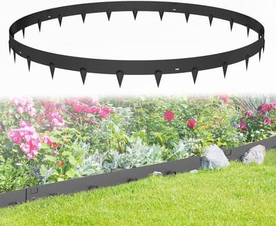 Lawn Edging - Bed Border Metal - Tuin Afscheiden - Roestvrij Staal - 16 cm Hoog - Zwart