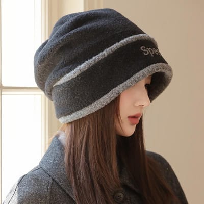 Herfst- en Winterhoeden voor Vrouwen met Grote Hoofden en Gezichten Kleine Vissershoed Koreaanse Stijl Veelzijdige Baotou Hoed Buiten Warm Plus Fluweel Stapel Hoed One Size gray