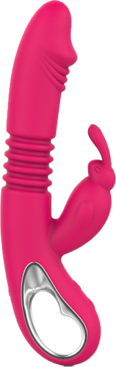 Cupitoys® Stotende tarzan vibrator met rabbit - 2 in 1 - 23,6cm - 42°C - Roze - 24 standen - Vibrators voor vrouwen en mannen - Sex toys voor vrouwen en mannen